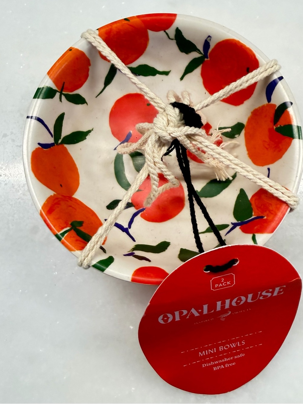 Opalhouse White Mini Bowl with Orange and Green Citrus Motif